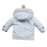 Mintini - Baby Blue Coat with Luxury Faux Fur Hood