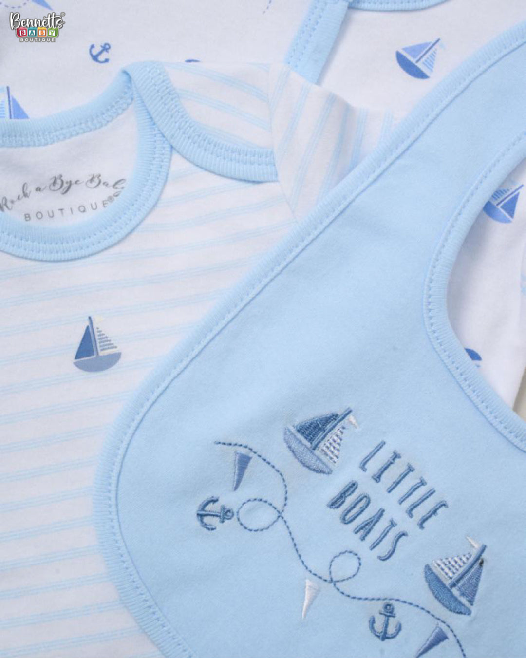 Rock A Bye Baby 5 Piece 'Little Boats' Gift Set & Bag