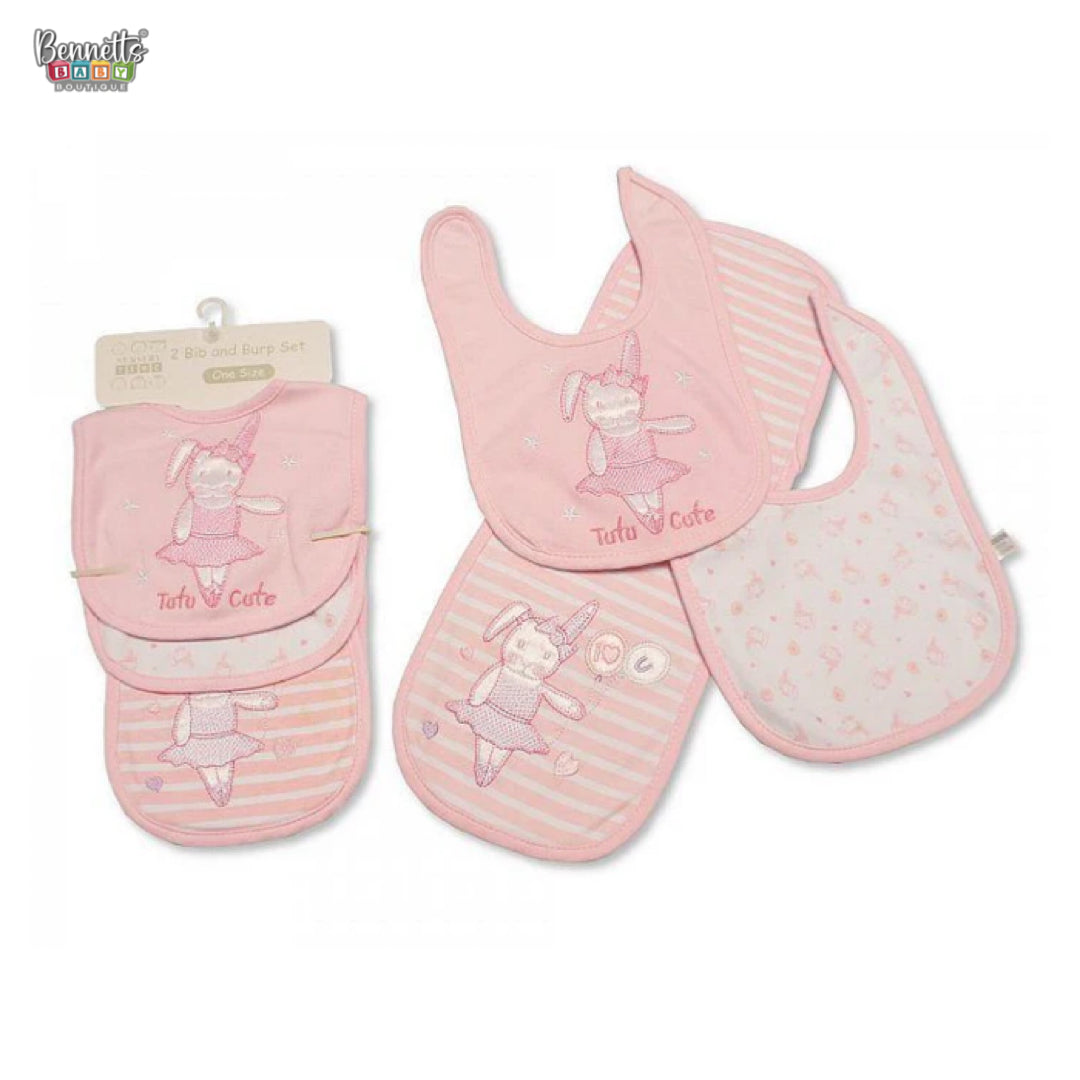Nursery Time 2 Bibs and Burp Cloth Set - Tutu Cute