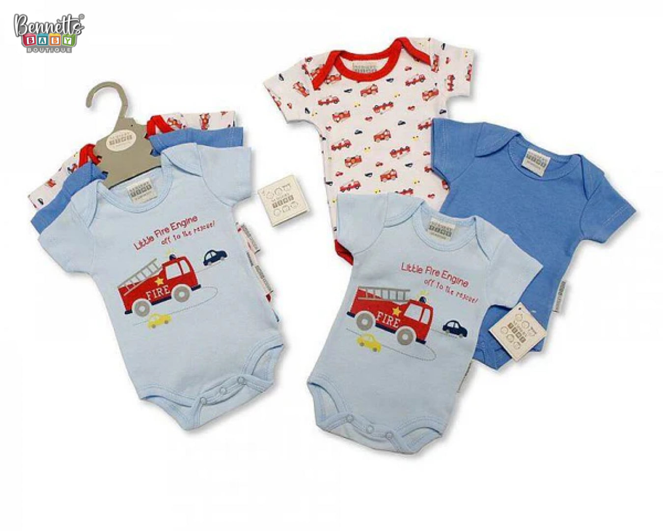Nursery Time 3PK Bodysuits - Fire Engine