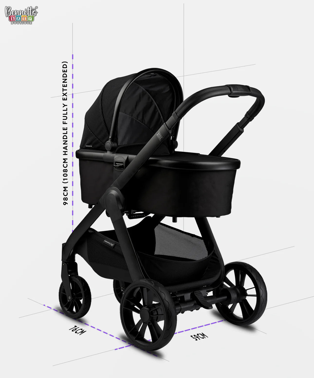 Bababing Raffi Pushchair - Gloss Black