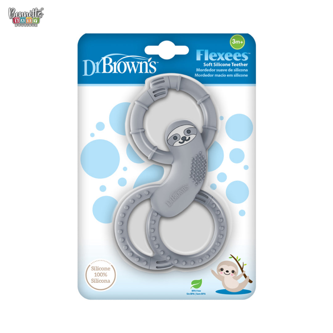 Dr. Brown's Flexees Silicone Teether Sloth - Blue